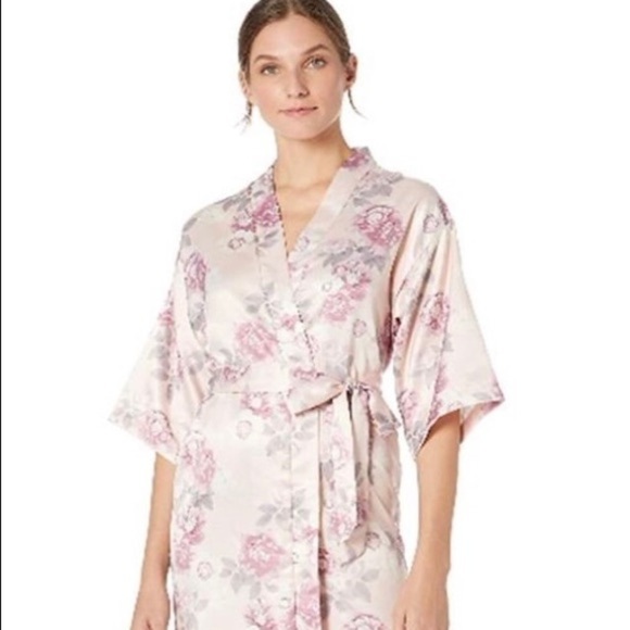 NEW/ Flora by Flora Nikrooz / NWT/ Brenna Printed Wrap Robe Pink - Picture 1 of 3